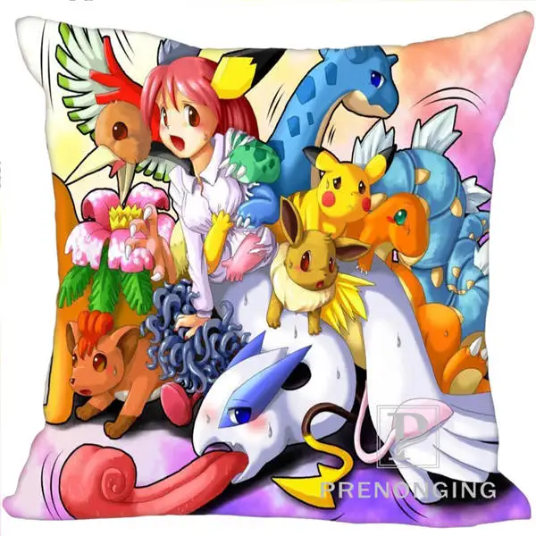 Pillowcases Заказная декоративная наволочка Пикачу Покемон квадратная Наволочка на молнии лучший подарок 40x40 см, 45x45 см(одна сторона) 180117#97 - Color: Pillowcases
