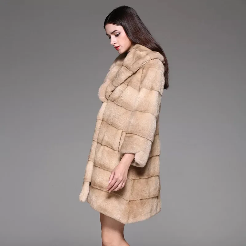 2021 брендовая роскошная женская куртка из натурального меха норки длинный стиль с