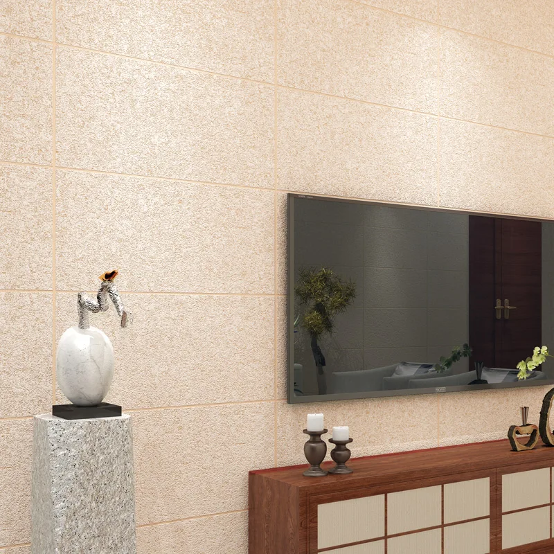 

beibehang Modern imitation marble tiles striped wallpaper simple 3D video wall bedroom living room TV background wallpaper