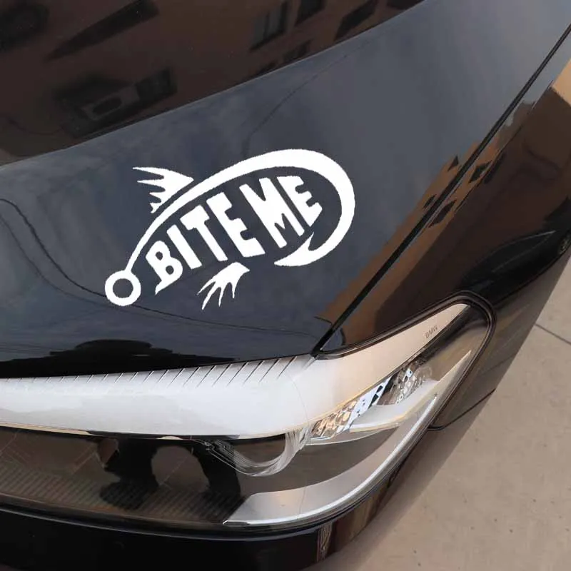 YJZT 13 5 см * 9 1 Bite Me рыбы Виниловая пленка для оклеивания автомобилей Стикеры