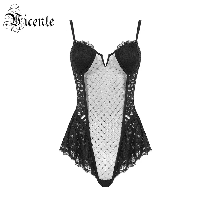 Лидер продаж шикарное кружевное прозрачное боди с квадратной сеткой Новинка 2020