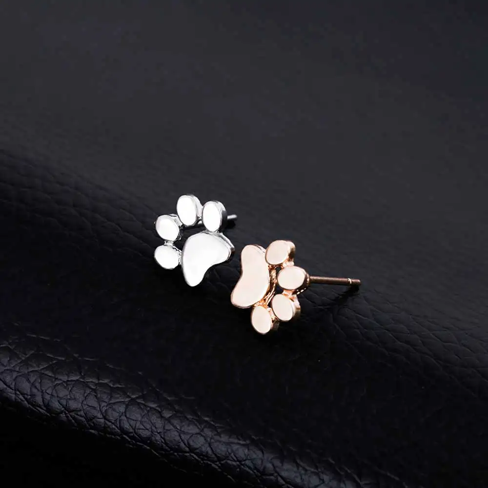 Женские серьги гвоздики с принтом лапы|stud earrings|earrings for women catearrings |