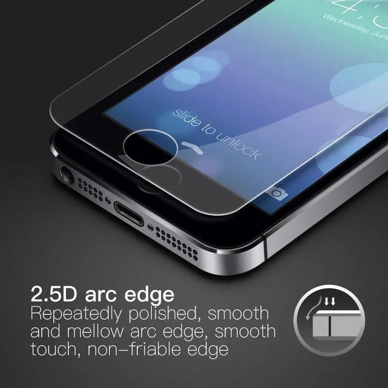 10 шт. 0 33 мм 9H 2.5D Закаленное стекло для iPhone 6 6S 5 Φ 5c SE 5s 7 8 Защитная пленка экрана iphone