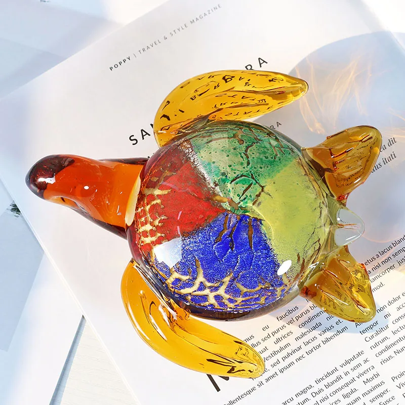 H&ampD Handmade Colored Sea Turtle Sculpture Art Glass Blown Animal Figurine For Home Living Room Decorative Birthday Gifts | Дом и сад