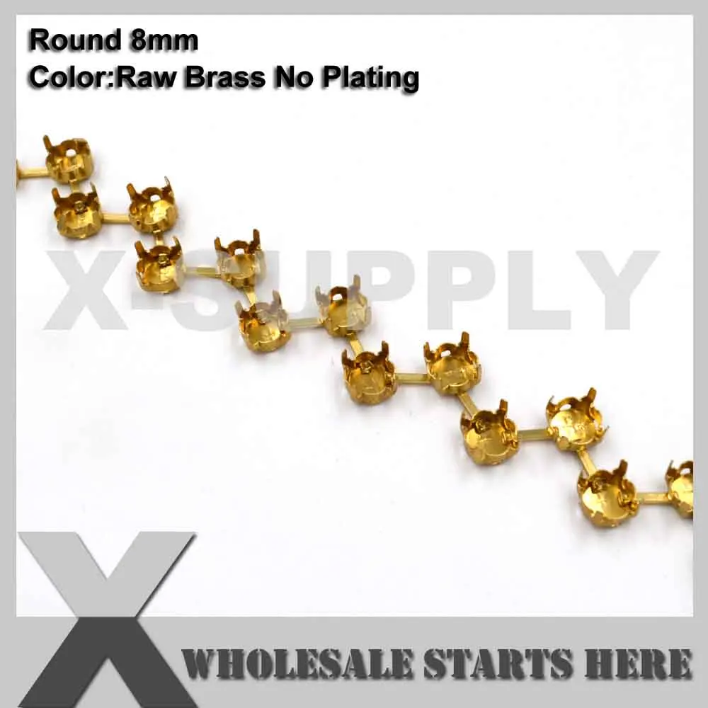 8mm SS38(8 мм) круглый пустой термос цепь без страз для ремесла/обуви/ювелирных изделий/одежды(центральные соединители - Цвет: 8mm