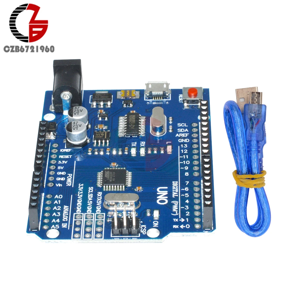 Микро-usb UNO R3 MEGA328P CH340 CH340G плата ATMEGA328P-AU модуль контроллера Замена ATmega16U2 один DIY комплект