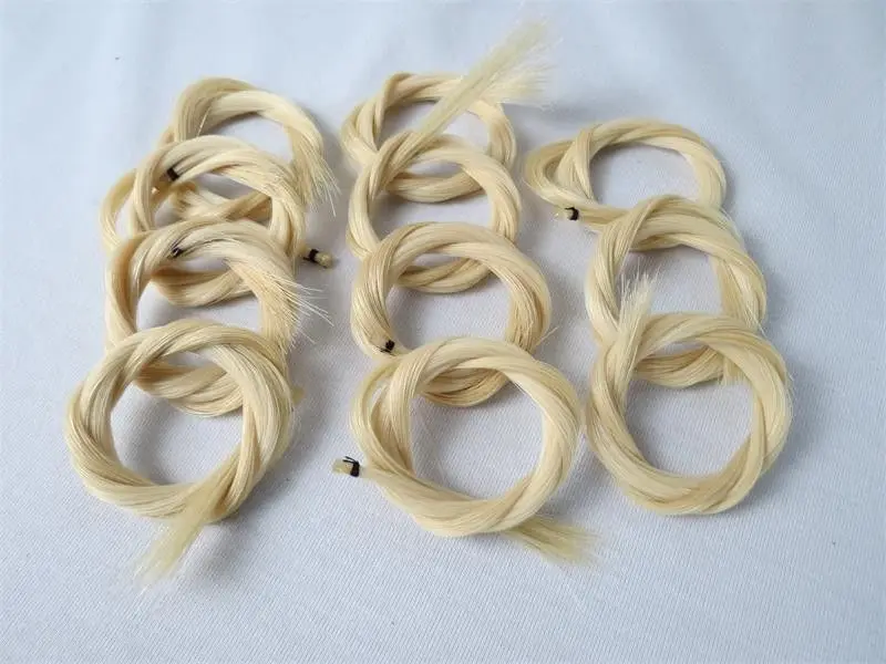 

Nice 10 hanks 74cm cello natural bow hair,white horse tail hair