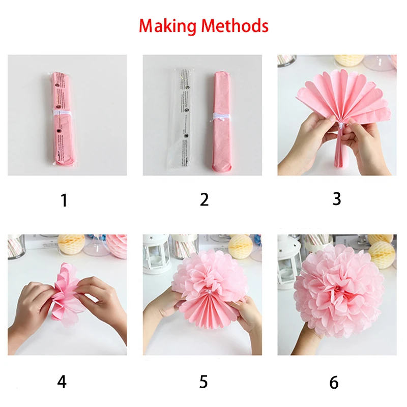 9 шт./компл. Смешанная Голубой ткани сердца Бумага Цветы шары висит Фонари