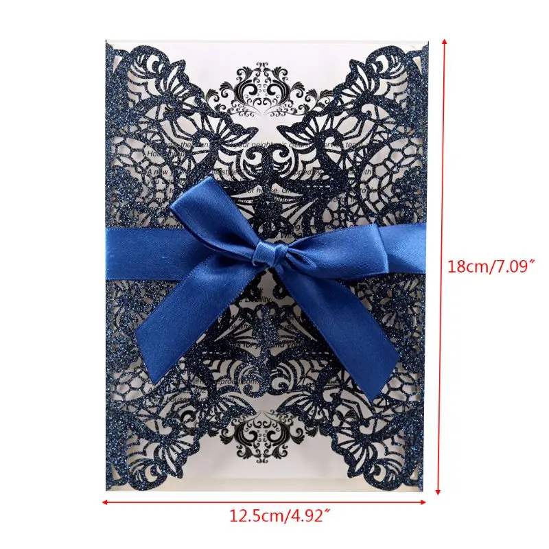 10 шт./компл. лазерная резка блестящие кружевные свадебные пригласительные