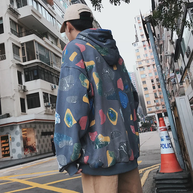 2018 мужской модный брендовый пуловер с принтом пальто длинными рукавами