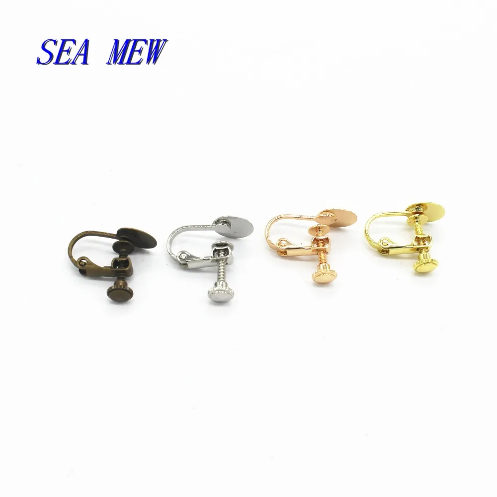 Серьги клипсы с плоским основанием 14 х17 мм 20 шт. 5 цветов|base setting|base earringsear clip base |