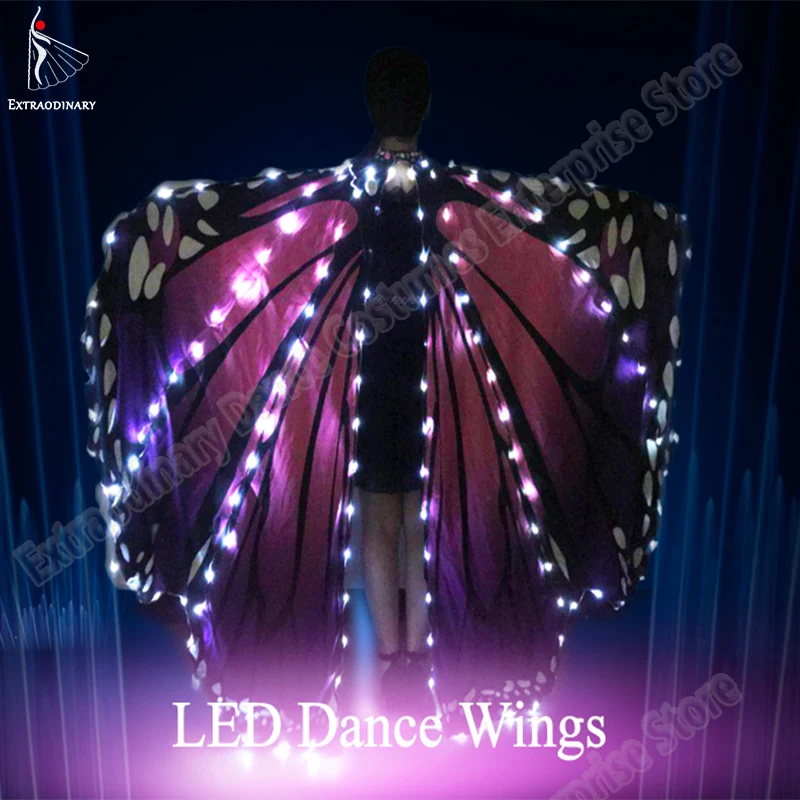 Женская накидка для танца живота со светодиодными крыльями и бабочками