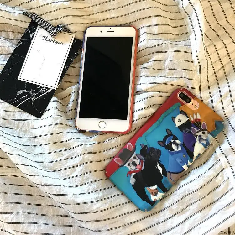 Жесткий Чехол для iPhone 6 6S случае воды бульдог имиджевый задняя крышка 7 Plus/8 плюс 5.5