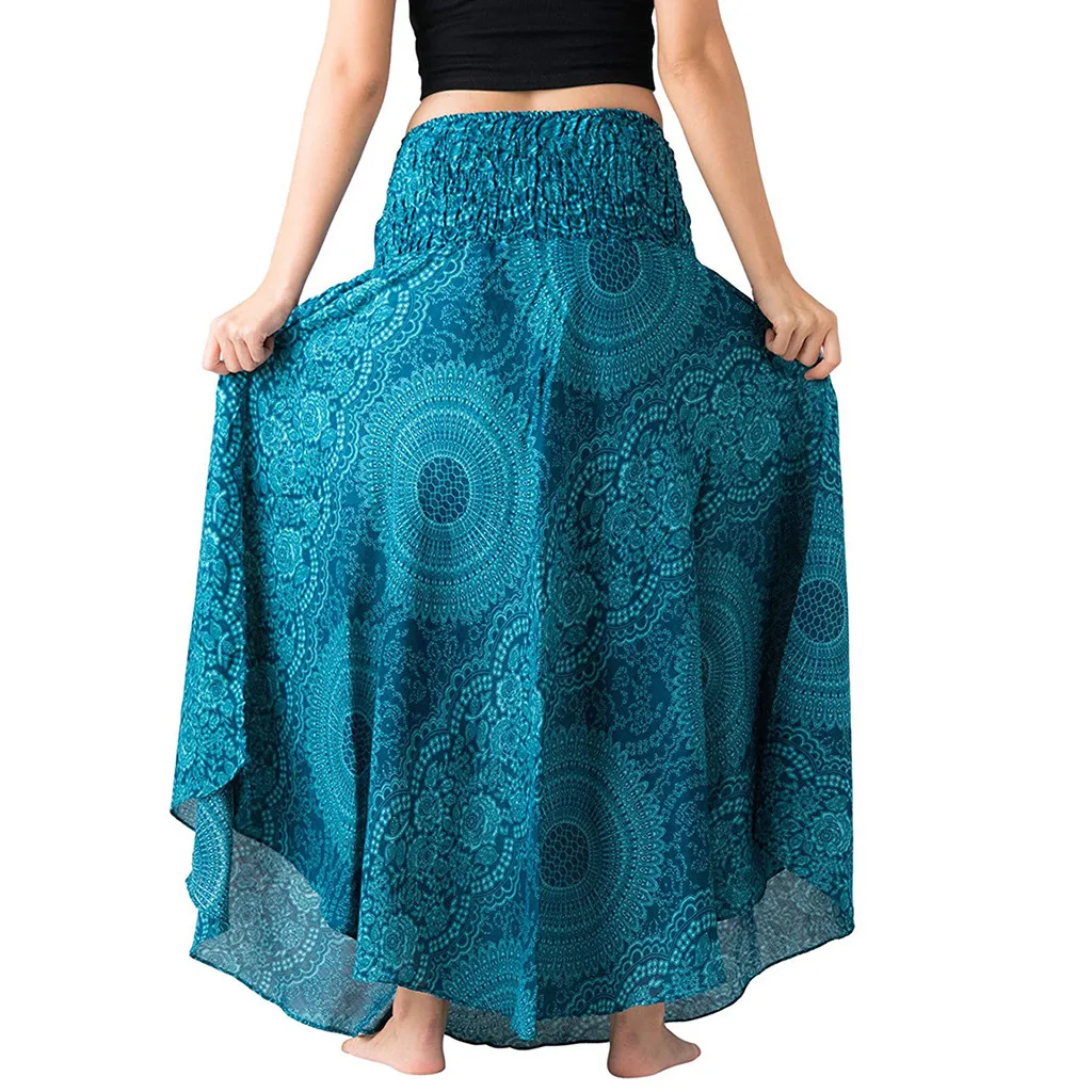 Женская богемная хлопковая летняя пляжная юбка высокого качества с принтом