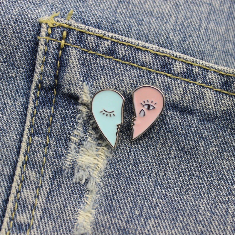 Мужской и женский рюкзак с эмалью синий розовый эмалью|brooch pin set|heart broochbrooch pins |