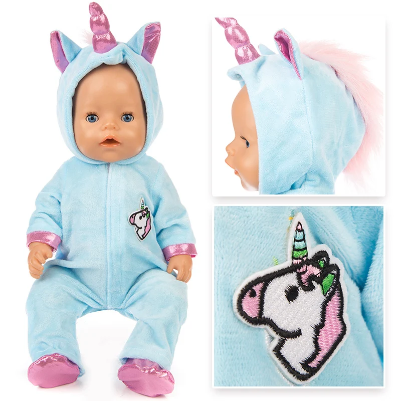 

Baby New Born Fit 17 inch 43cm Doll Clothes Accessories Warm Pony Suit+Shoes For Baby Birthday Gift