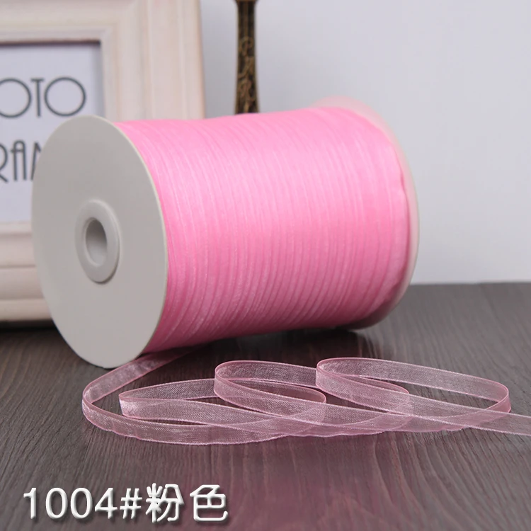 Горячая Распродажа 1/4 ''(6 мм) из темно фиолетовой органзы шелковые ленты