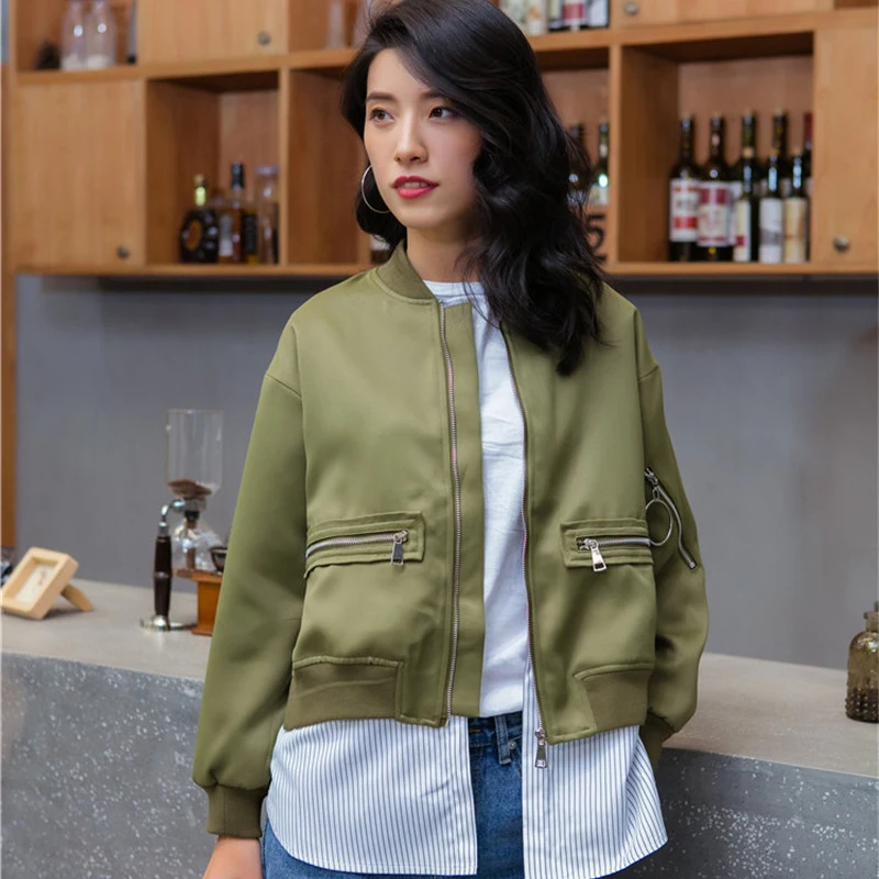 Hzirip Мода 2017 г. осень свободные Армейский зеленый лоскутное пальто Курточка