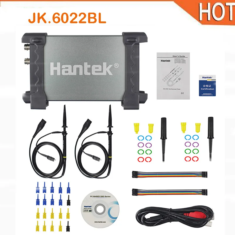 Hantek официальный 6022BL PC USB осциллограф 2 цифровых канала 20 МГц полоса пропускания 48MSa/s частота дискретизации 16 каналов логический анализатор - Цвет: Hantek 6022BL 20MHz