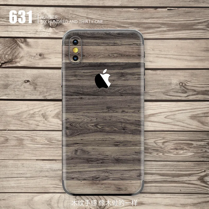Текстура древесины Дизайн наклейки для iphone х задняя пленка защитная крышка X 10