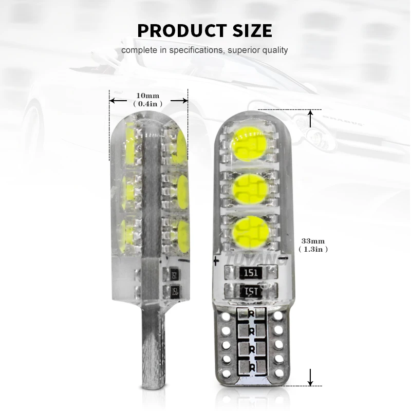 5 шт./лот новые супер яркие силиконовые двухсторонние лампы W5W 194 168 T10 6Smd 5050