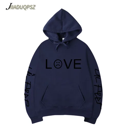 Lil Peep Love зима толстовки мужские, толстовки пуловер с капюшоном повседневное для женщин Homme Harajuku модные толстовки мужчин длинным рукавом - Цвет: WY148-166-Navy Blue