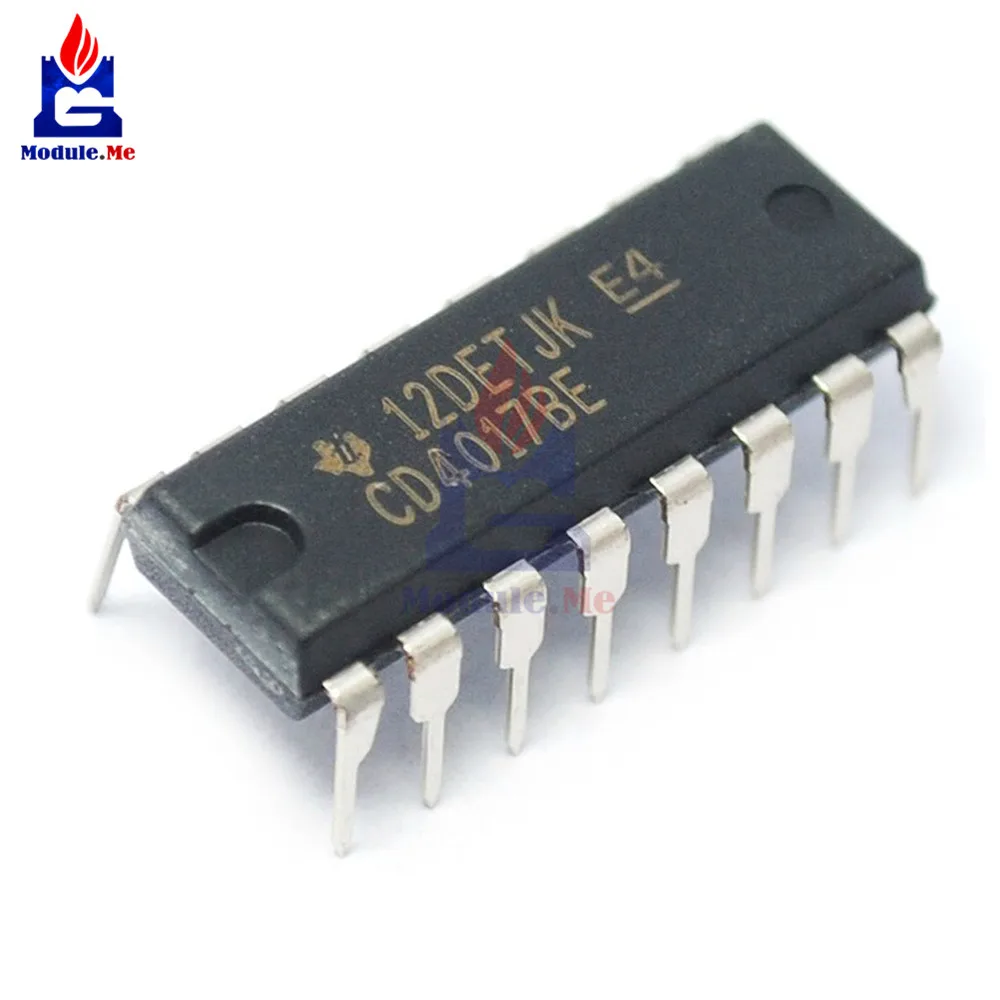 10 шт./лот чипы IC CD4017 CD4017BE 4017 DIP-16 счетчик разделитель | Электронные компоненты и