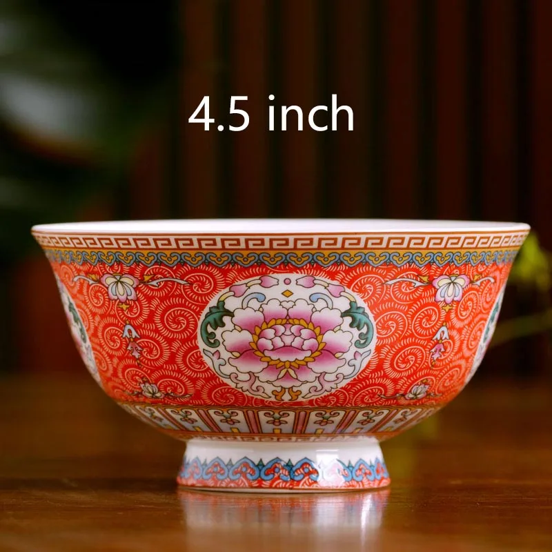 F 4,5 дюймов Цзиндэчжэнь Ramen чаша керамическая из костяного фарфора рисовые суповые чаши контейнер домашняя кухня столовая посуда Аксессуары для посуды ремесла - Цвет: F