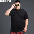 Летняя свободная Мужская футболка с коротким рукавом, размеры 10XL, 12XL, 150 кг