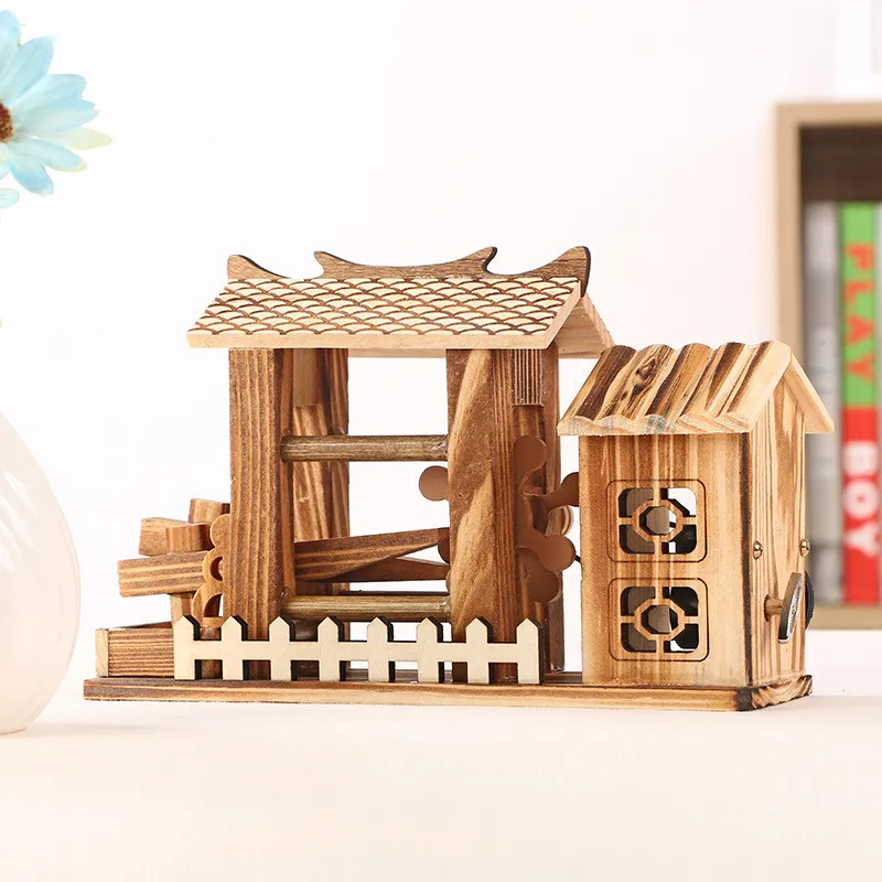 Деревянный Декор для дома сделай сам Мини фигурки водяных колес вращающееся