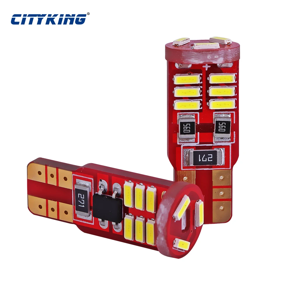 

2 шт./партия, Автомобильные светодиодные лампы canbus T10 W5W Canbus t10 15smd 4014