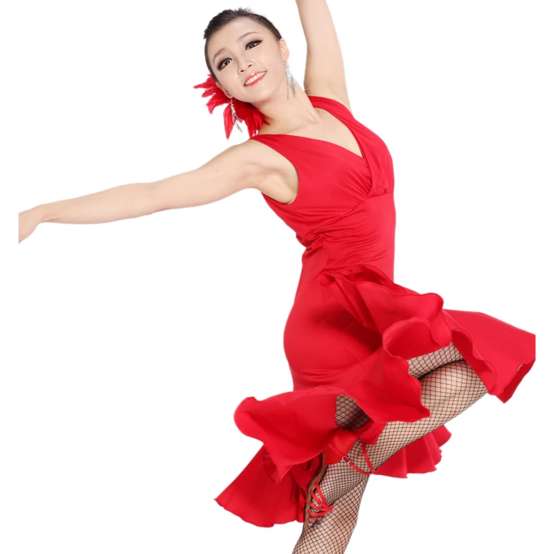 Модное женское платье без рукавов с v-образным вырезом черное для латинских