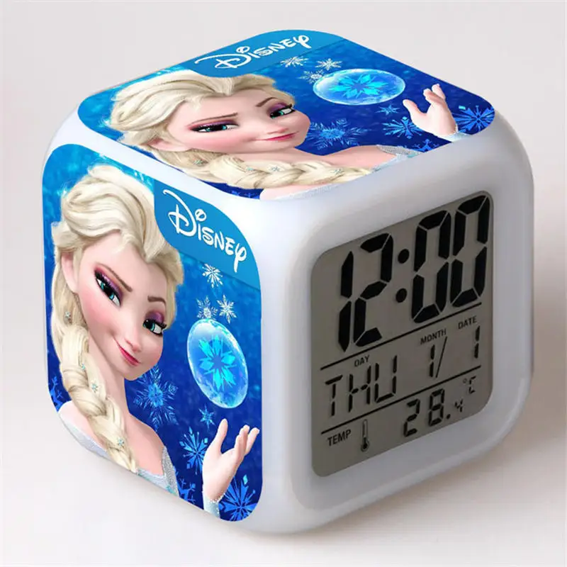 Frozen 3 Disney FROZEN Elsa Ann Мультфильм светодиодный сенсорный будильник для студента мальчик девочка взрослый прикроватный будильник - Цвет: Frozen 3