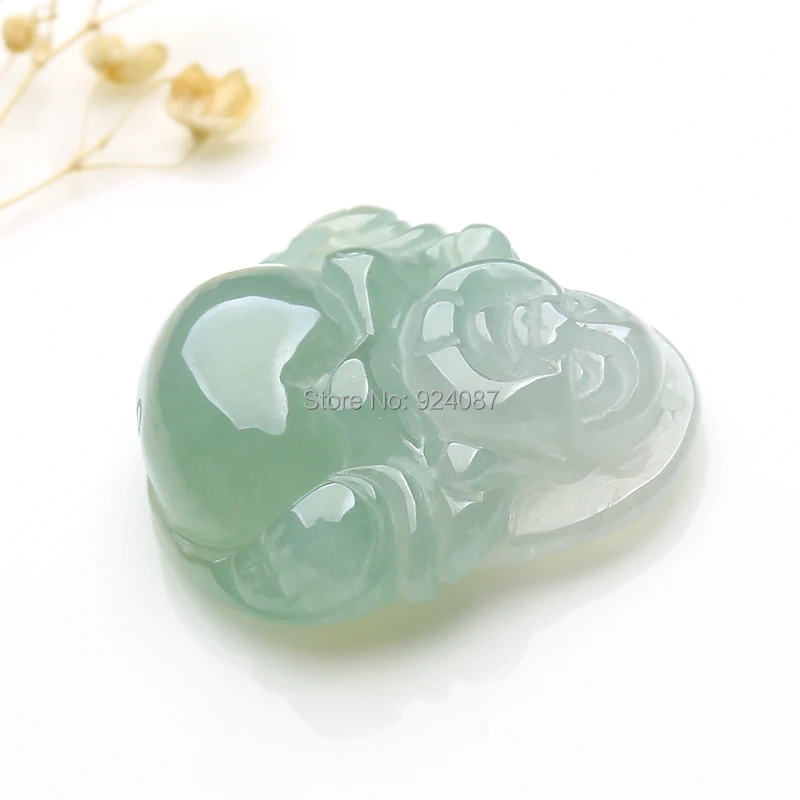 Натуральный ледяной нефритовый кулон Будды с настоящей воском Maitreya оптовая