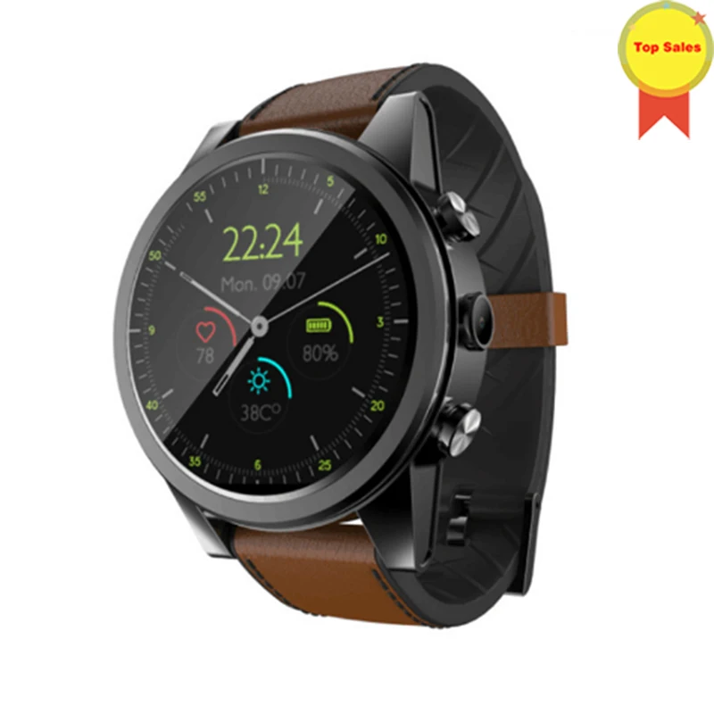 Светло-коричневый 4G wifi смарт часы android 3B/32GB Facebook/Twitter/WhatsApp Bluetooth 4 gps Smartwatch 2mp камера шагомер sim-карта телефонный звонок - Цвет: Светло-коричневый