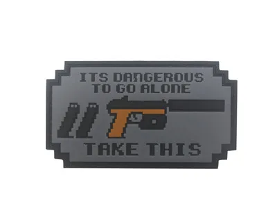 4 Ретро видео игра легенда Zelda Dangerous Go Alone Take Gun Rifle Калашников AK 47 AK47 Боевая тактическая нашивка, значок, аппликация - Цвет: 4