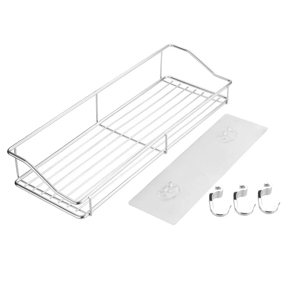 

Multi-function Bathroom Storage Holder Wall Mounted Rack Space Stainless Steel Shelf Storage Organizer Kitchen Holder #F