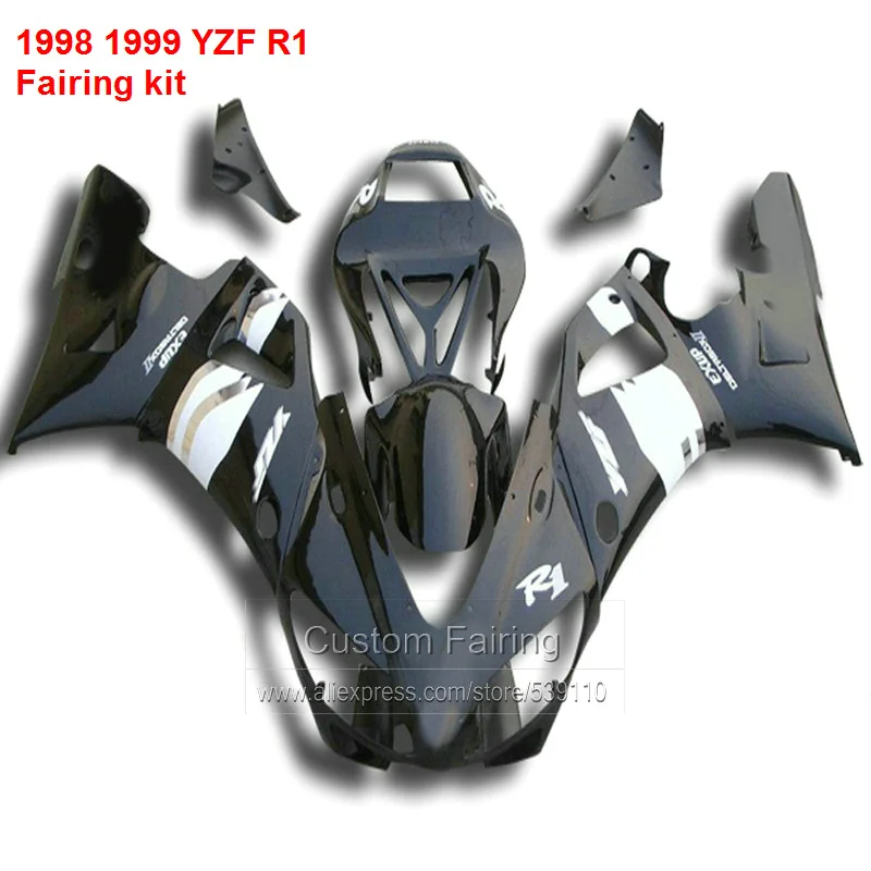 

Matte For YAMAHA YZF R1 1998 1999 model 98 99 ( Black ) yzfr1 Free Custom Abs Fairing kit Fairings CN32
