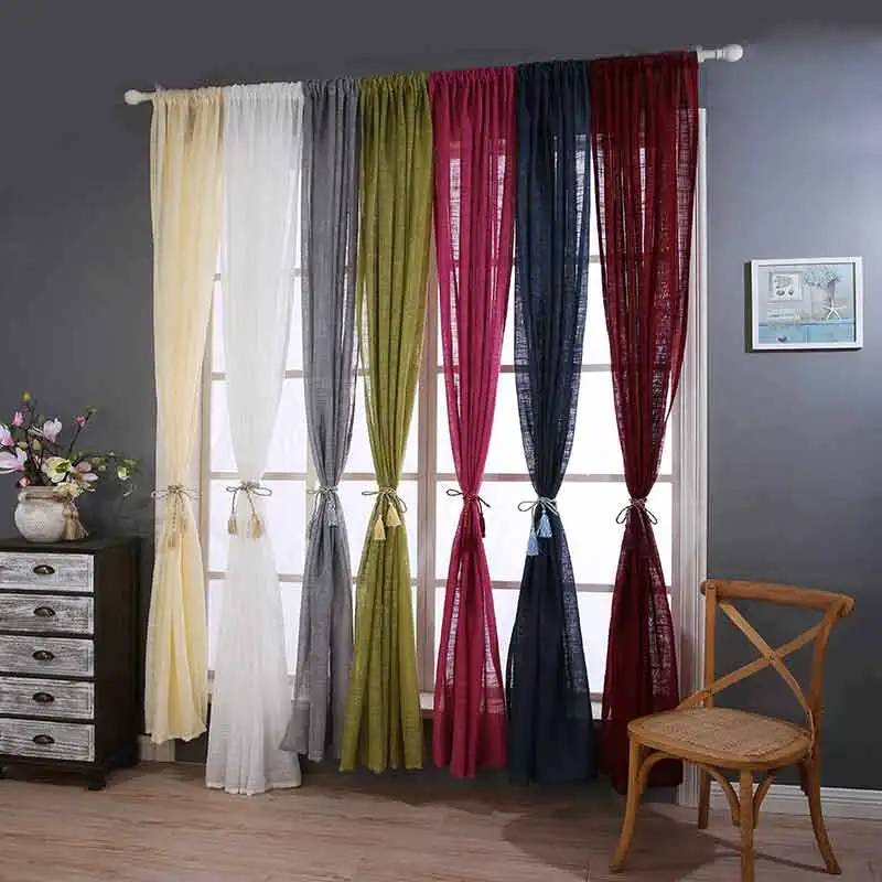 1 шт. тюль для окон и шнурок из хлопка|tulle curtains|rod pocketcurtain blinds |