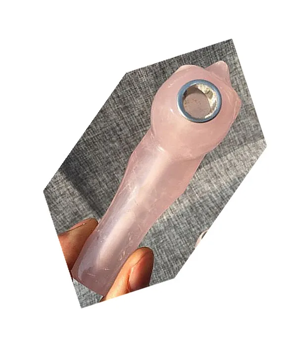 1PCS Natural pink rose Quartz Pipe smoking skull Carb Hole Crystal healing | Дом и сад