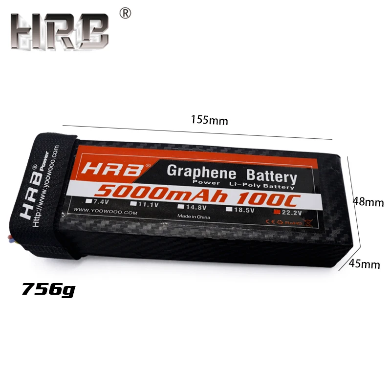 HRB 22,2 V 5000mah Графен 6S Lipo батарея 100C EC5 XT90 для RC катамаран Лодка 4WD масштабная модель машинки запчасти для грузовиков Deans T XT60 разъем