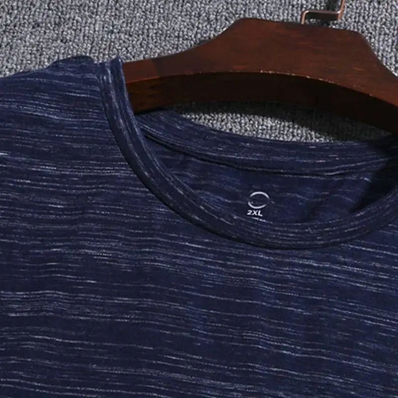Большие размеры 11XL 12XL большие мужские полосатые футболки с коротким рукавом более размера летняя футболка хлопковые дышащие свободные 9XL 10XL Топы