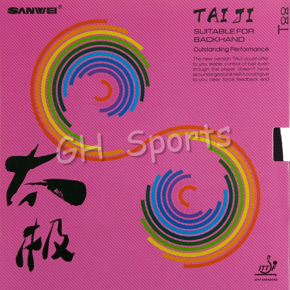 SANWEI New TAIJI (TAICHI) PLUS 40 + резина для настольного тенниса (полуклейкая розовая Натяжная