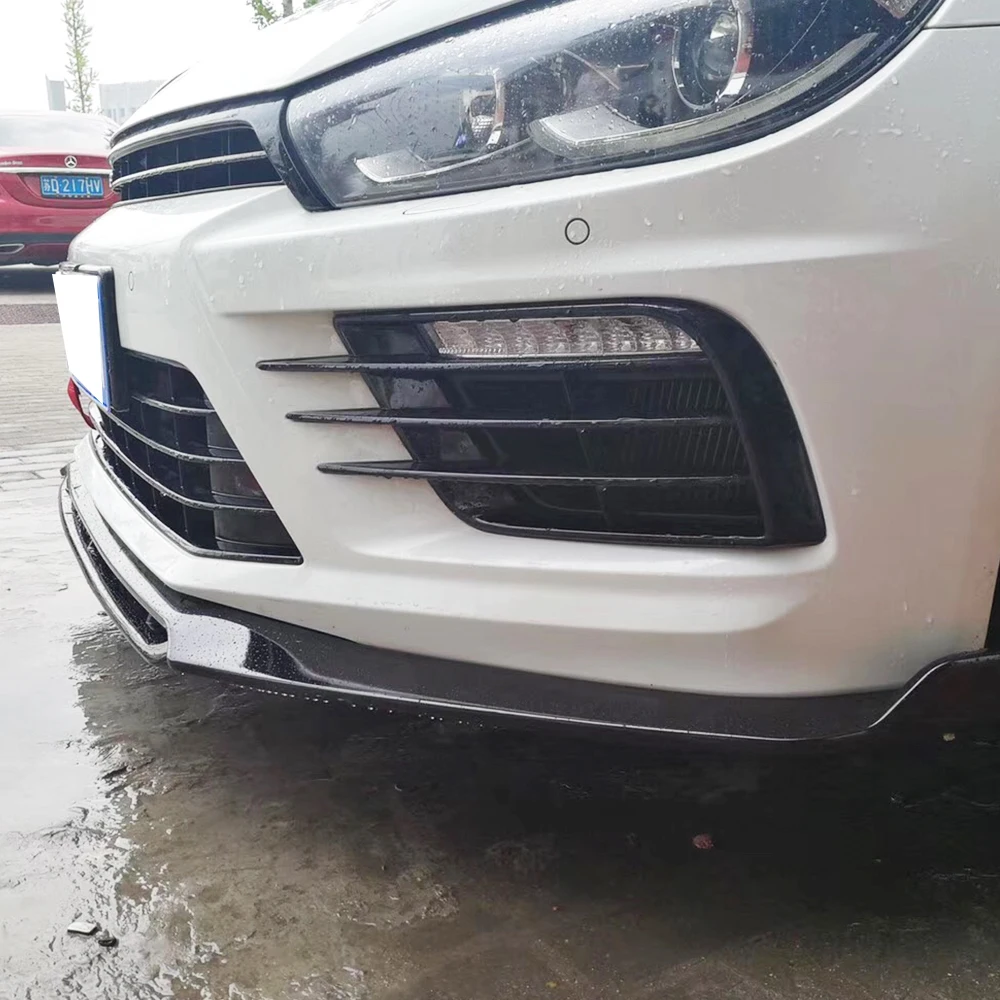 ABS глянцевый черный Передний спойлер для губ Volkswagon Scirocco R 2015 2019 (только