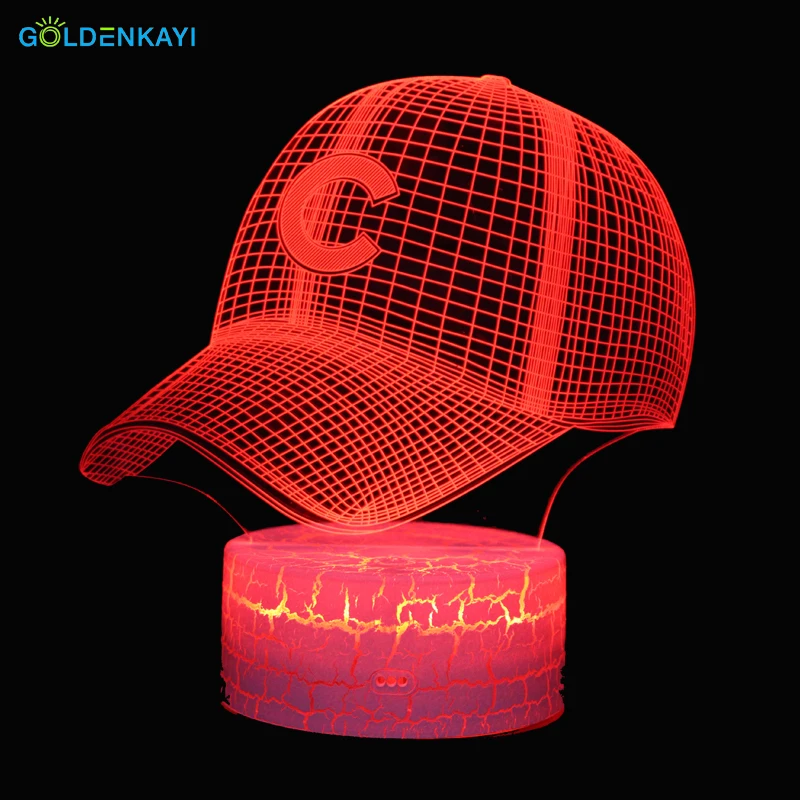 3D Письмо C шляпа Светодиодный оригинальность USB Night Lights атмосферу визуальный красочная настольная лампа светодиодный свет мультфильм Декор лампы подарок