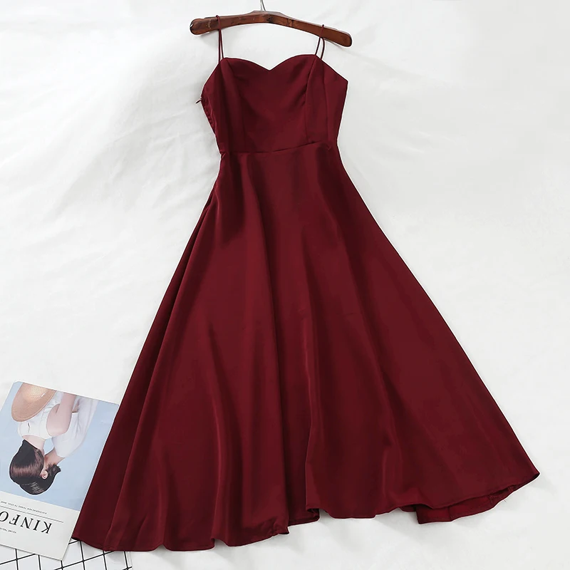 Женское длинное платье на бретельках Zqlz однотонное винтажное вечернее с