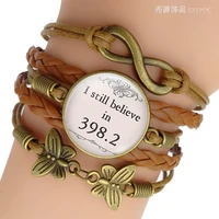 i still believe in 398 2 fairy tale inspirational quote glass dome cabochon jewelry woven weave bracelet for men for women gift