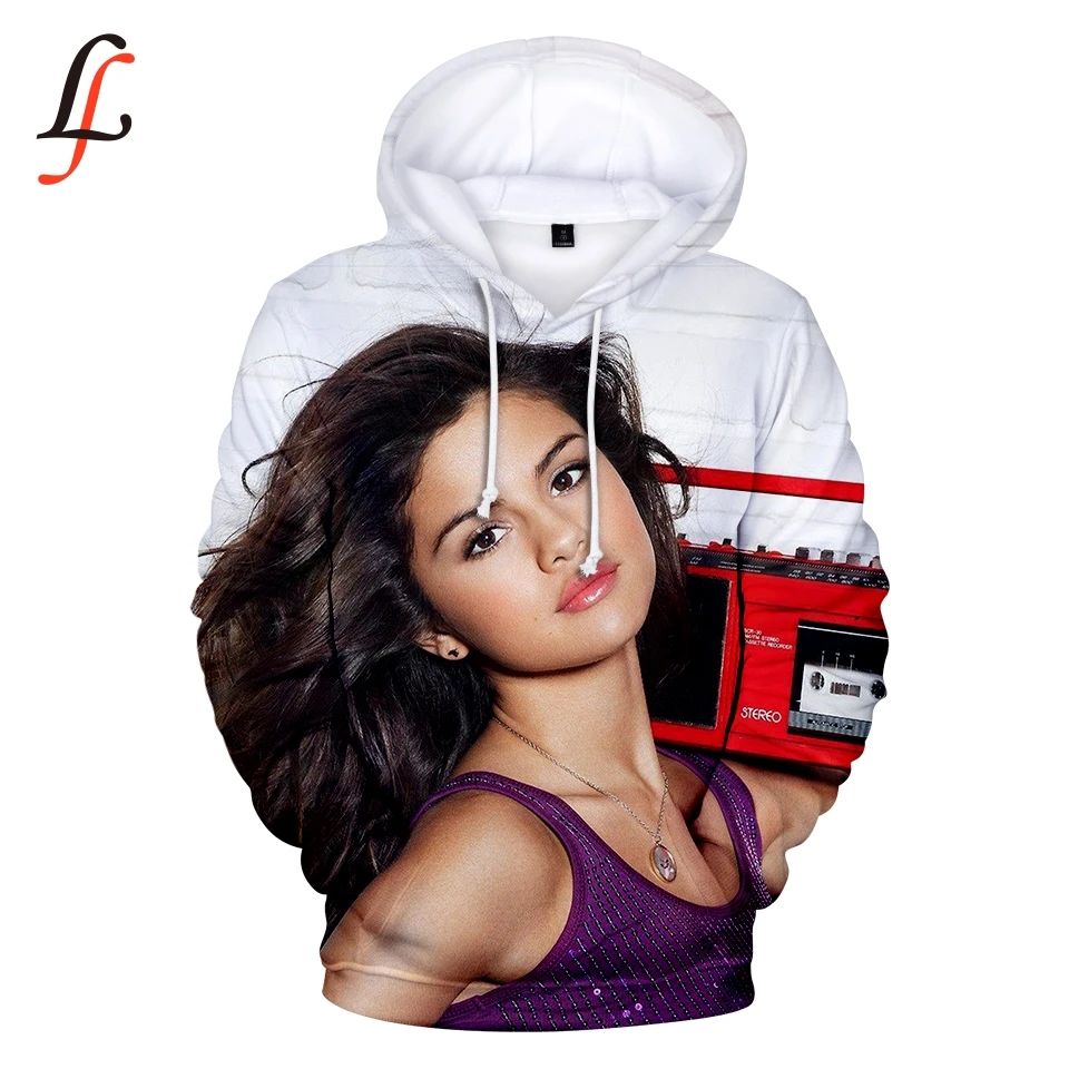 3D K Pop женские толстовки Топы Selena Gomez сексуальный Повседневный Harajuku спортивный