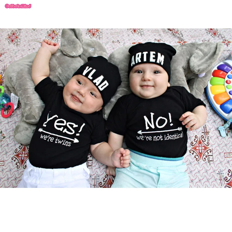 Culbutomind Yes We are Twins No идентичный принт Одежда для новорожденных мальчиков и девочек