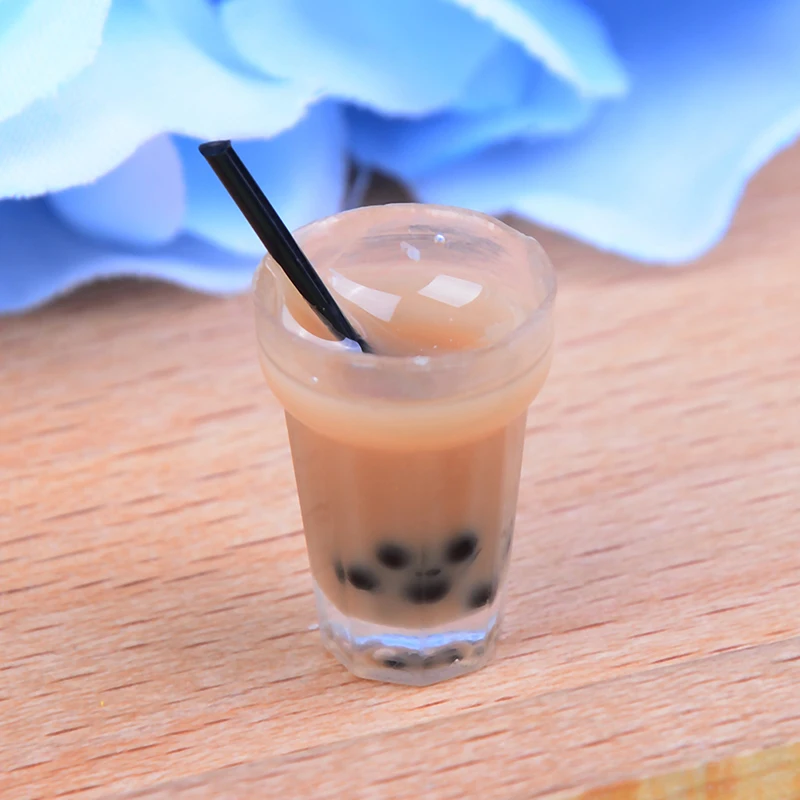 

2Pcs/Lot Miniature Tea With Milk Cups Food Drink Beverage Toy Doll House Decoration Wholesale